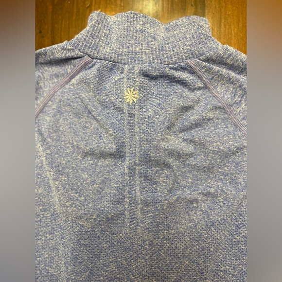 Athleta Fastest Track Half Zip Top Size Small Sapphire Blue Heather Athleisure - Picture 10 of 14